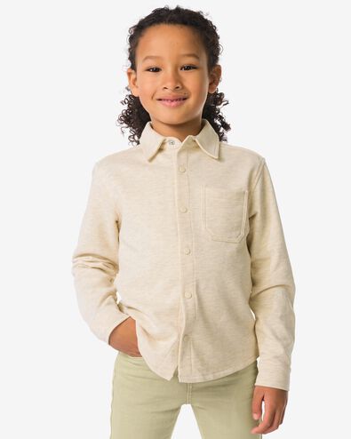 kinderoverhemd sweatstof grijsmelange grijsmelange - 30712048GREYMELANGE - HEMA