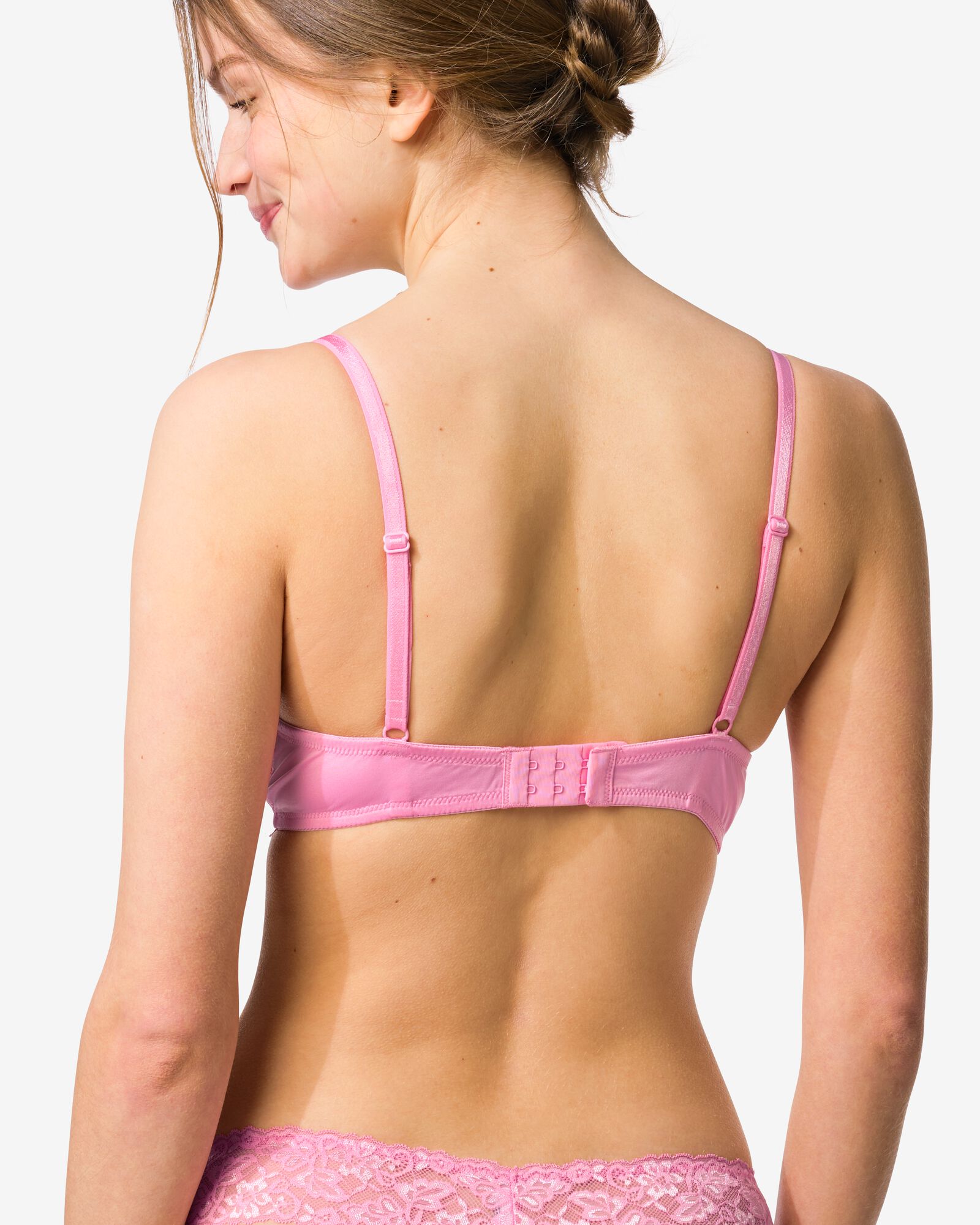 voorgevormde kanten bh met beugel roze roze - 21805500PINK - HEMA