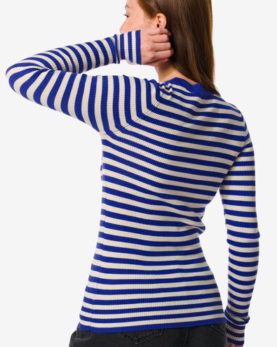 Damen-Pullover Louisa, gerippt blau M - 36250982 - HEMA