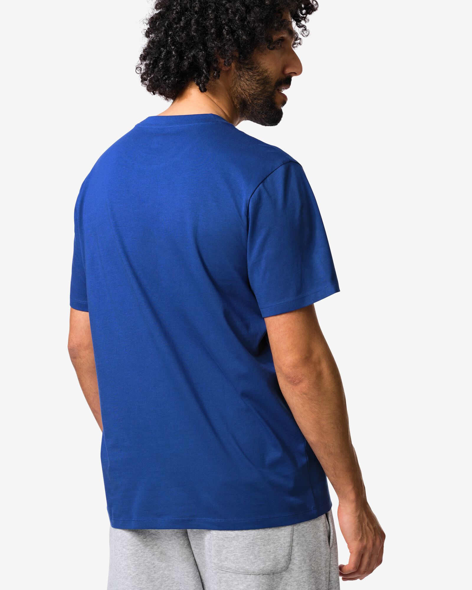 t-shirt homme coupe classique bleu vif bleu vif - 2190390BRIGHTBLUE - HEMA