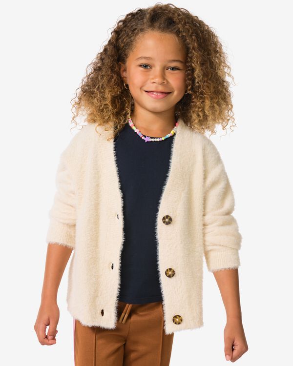 gilet enfant fluffy &eacute;cru &eacute;cru - 30827605ECRU - HEMA