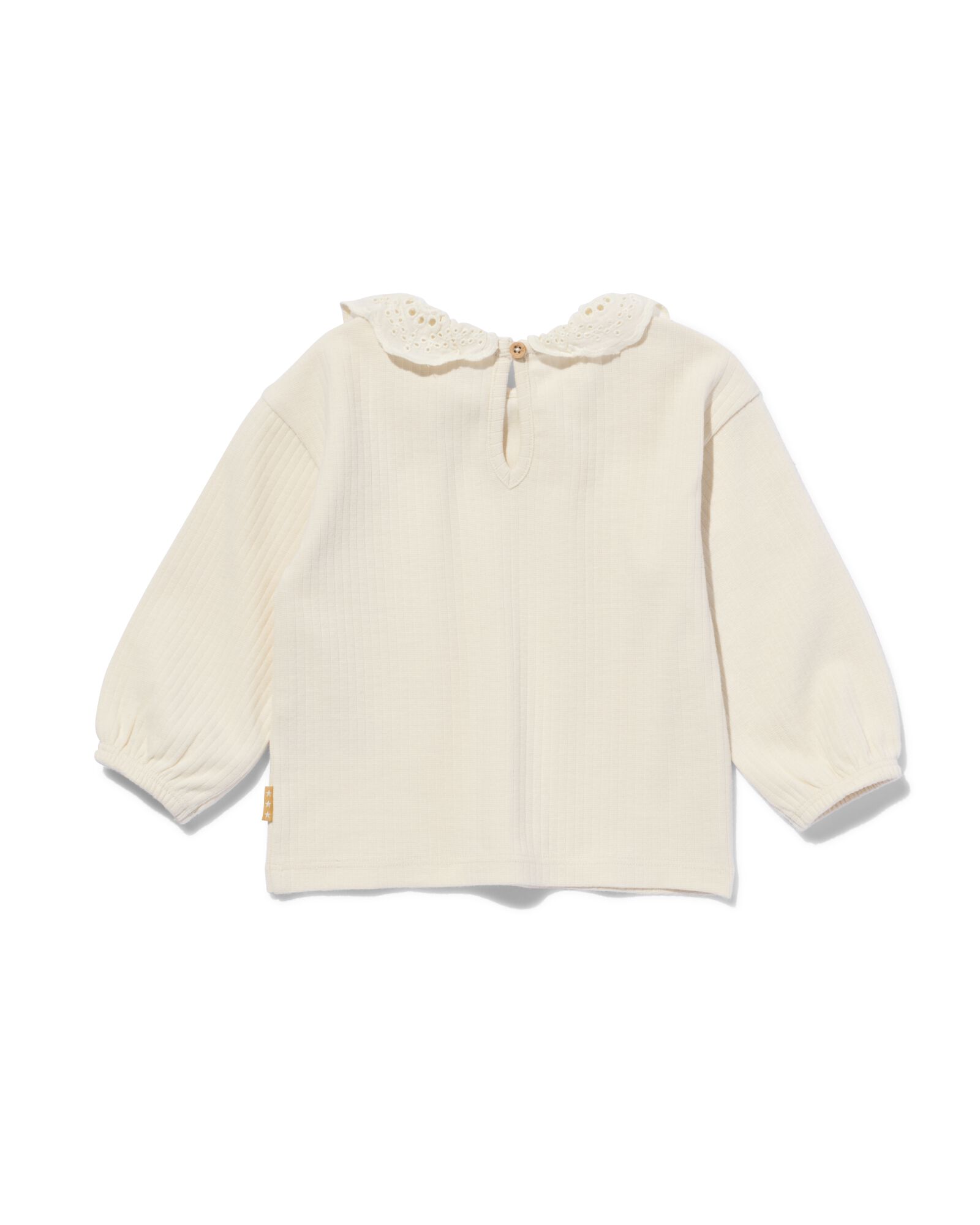 newborn t-shirt rib ecru - 33404420ECRU - HEMA