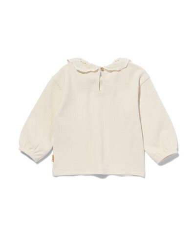 newborn t-shirt rib ecru - 33404420ECRU - HEMA