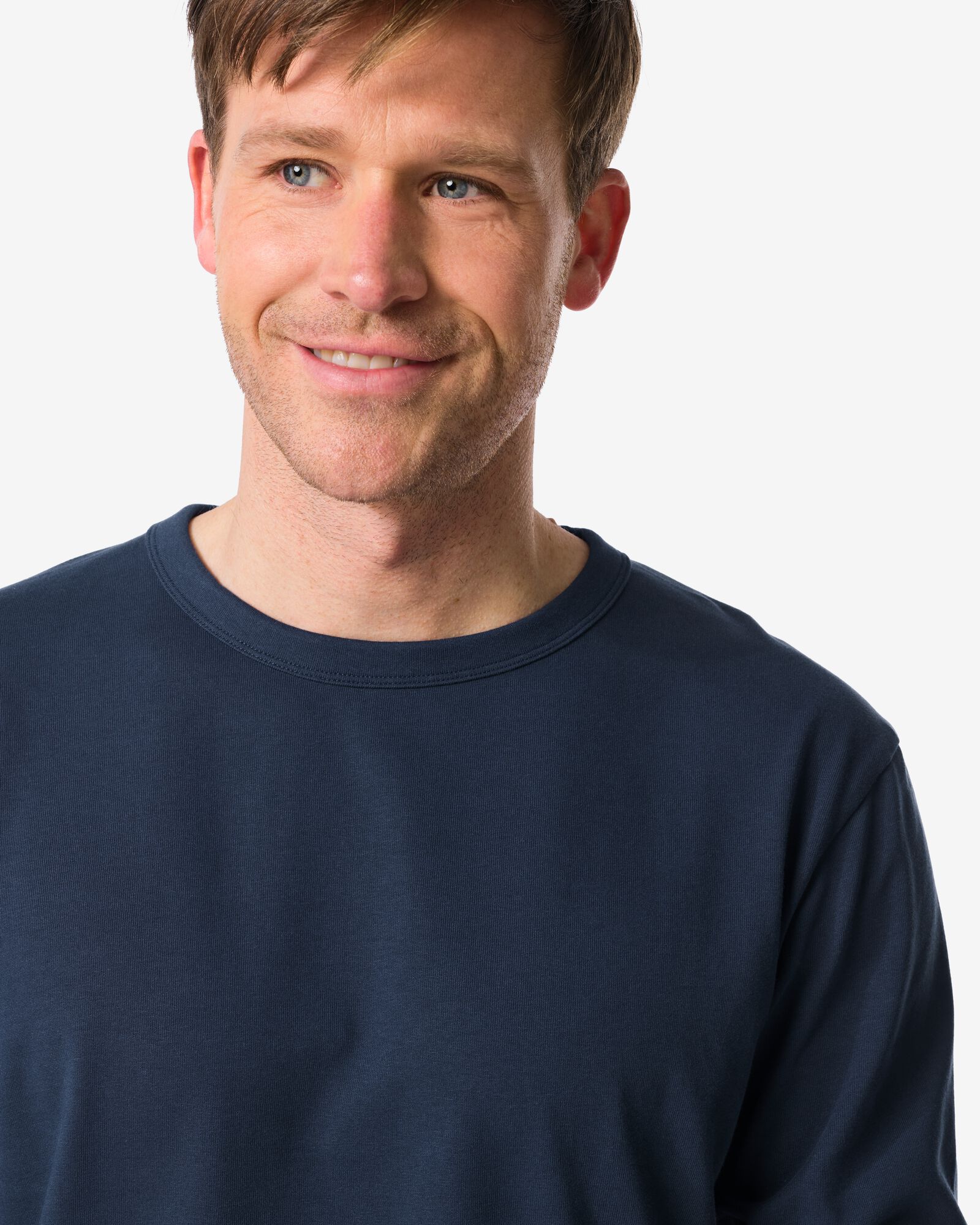 heren T-shirt Loek jersey strepen donkerblauw donkerblauw - 2101950DARKBLUE - HEMA