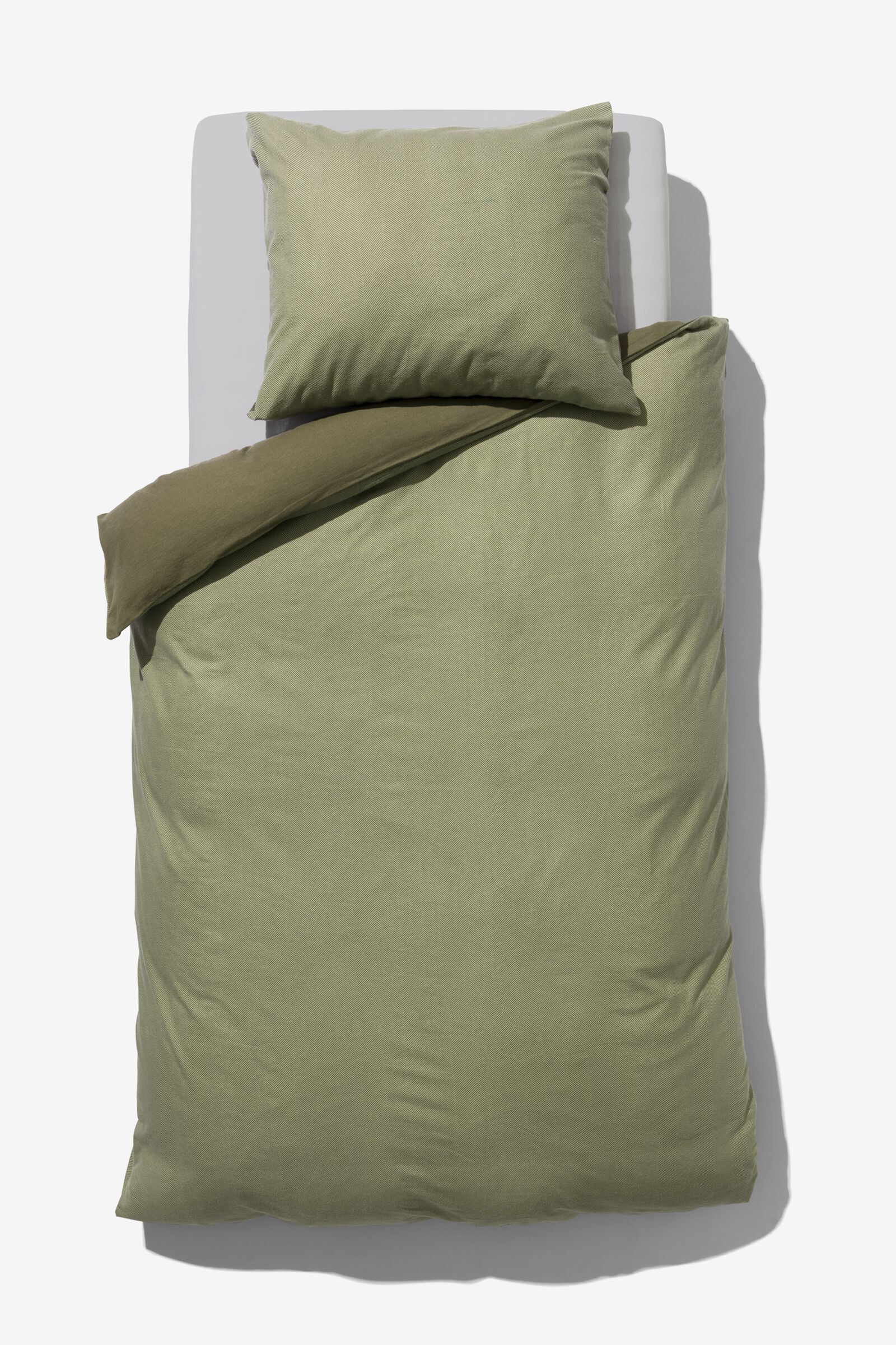 dekbedovertrek - flanel groen - 1000029772 - HEMA