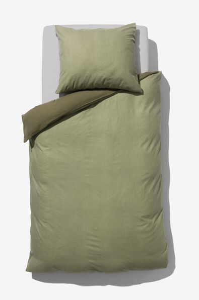 dekbedovertrek - flanel groen - 1000029772 - HEMA