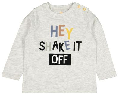 baby t-shirt hey grijs - 1000022154 - HEMA