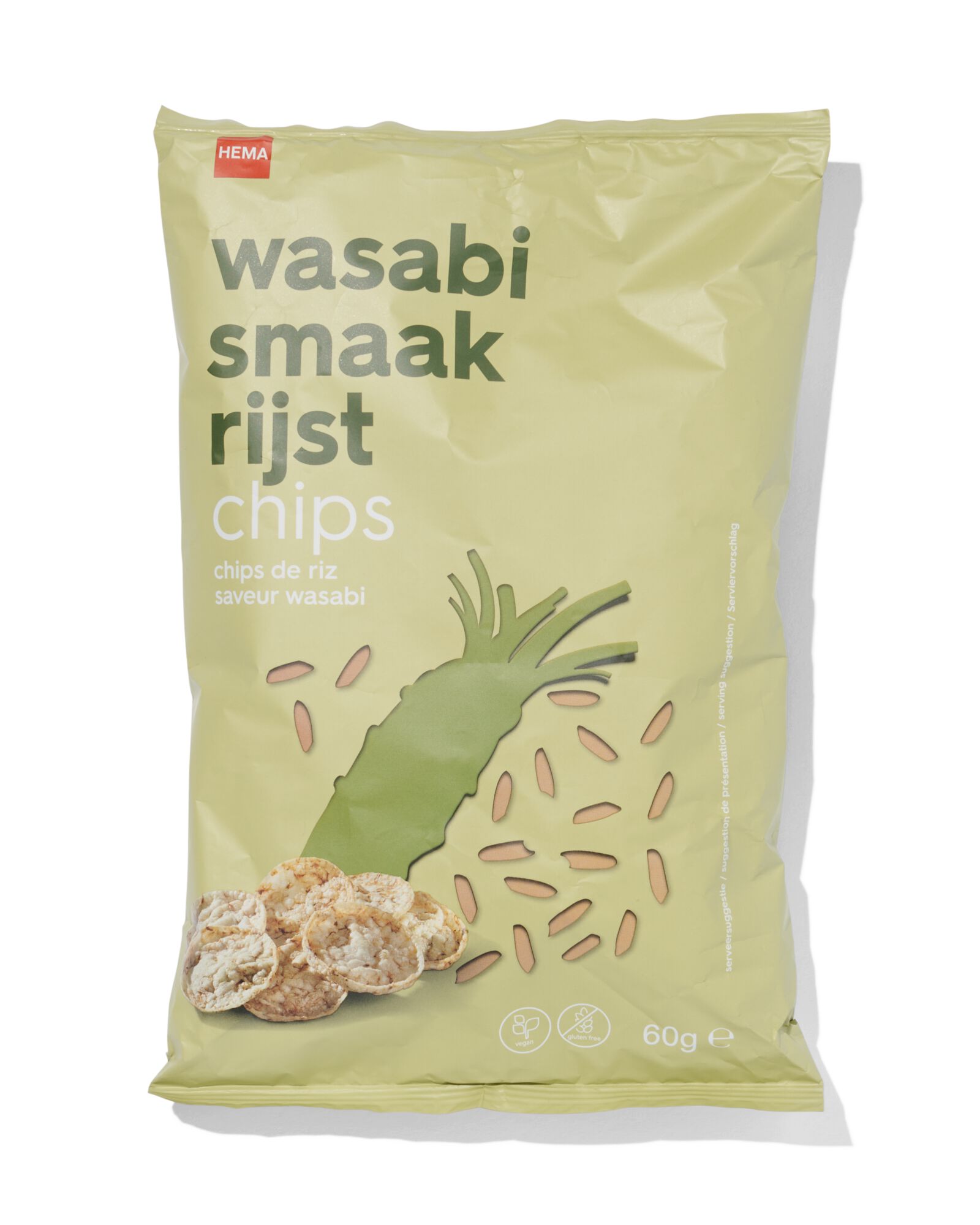 HEMA Chips De Riz Brun Saveur Wasabi 60g