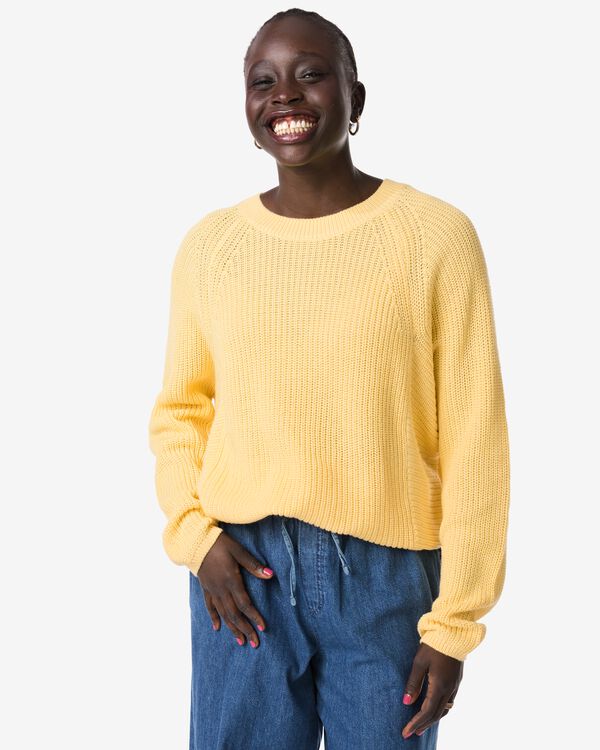 pull femme Olena maille fine jaune jaune - 36207030YELLOW - HEMA