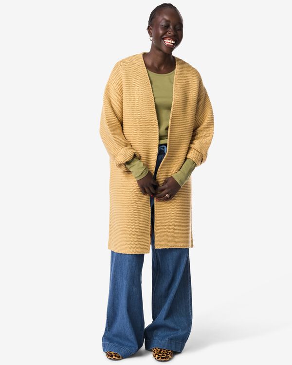 cardigan femme Feline finement tricot&eacute; sable sable - 36206940SAND - HEMA