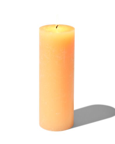 rustieke kaarsen lichtoranje lichtoranje - 2000000049 - HEMA