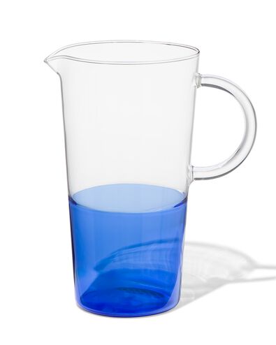 carafe 1.6L verre avec bleu - 9401120 - HEMA