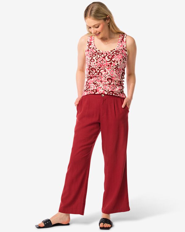 pantalon femme Isla avec lin rouge rouge - 36249170RED - HEMA