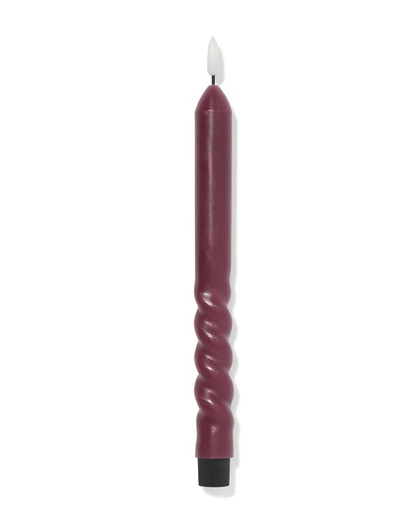 bougie d'int&eacute;rieur led ⌀2,3x29cm duo aubergine - 13550123 - HEMA