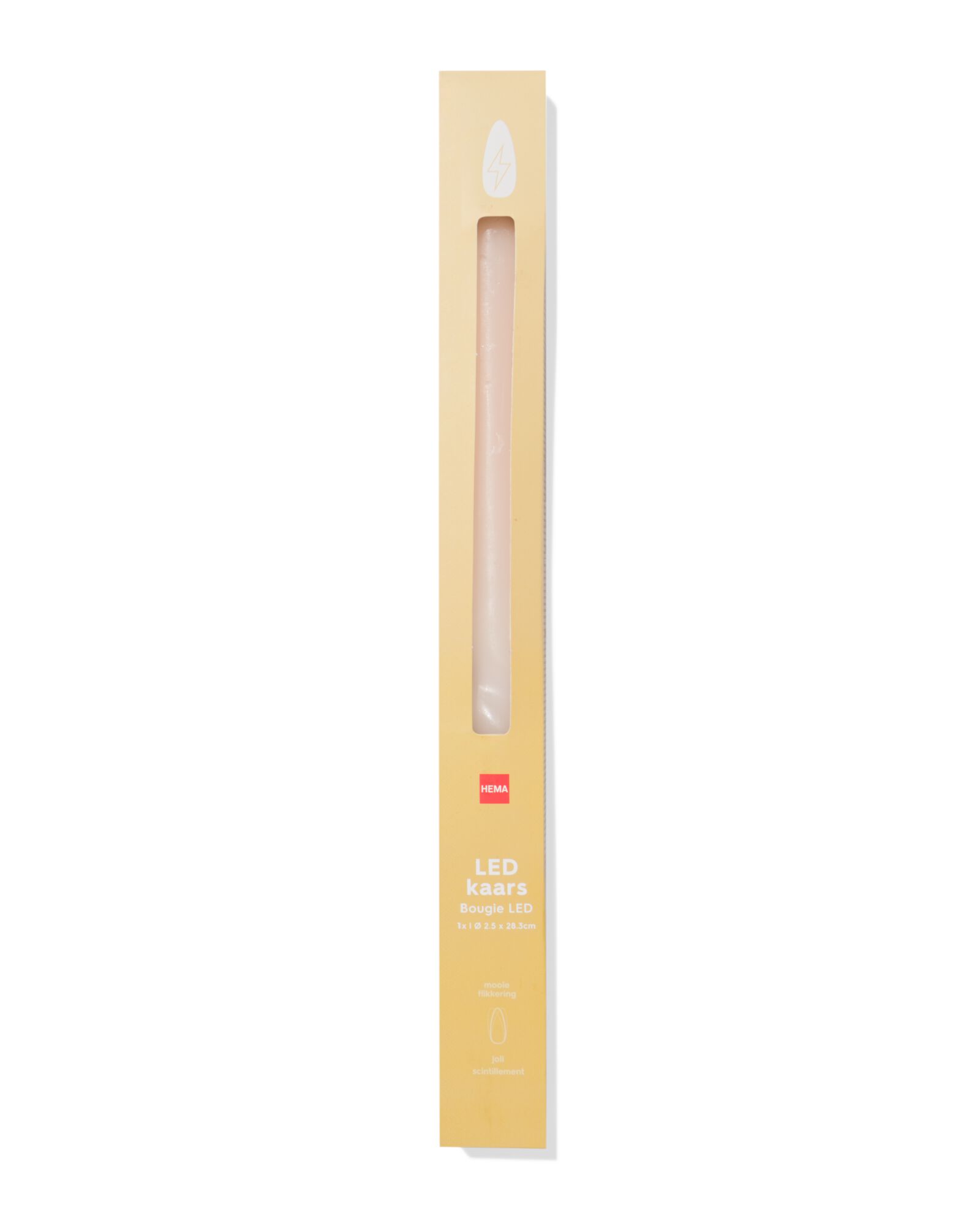 bougie d'int&eacute;rieur led ⌀2,3x29 cm ivoire - 13550122 - HEMA