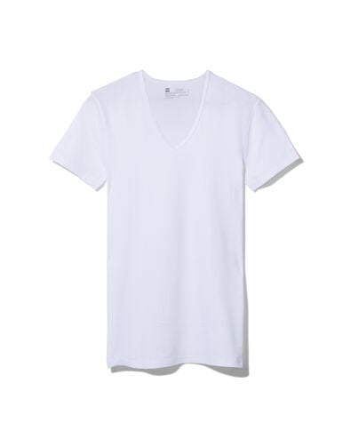 2er-Pack Herren-T-Shirts, Slim Fit, V-Ausschnitt, nahtlos weiß XL - 19184534 - HEMA