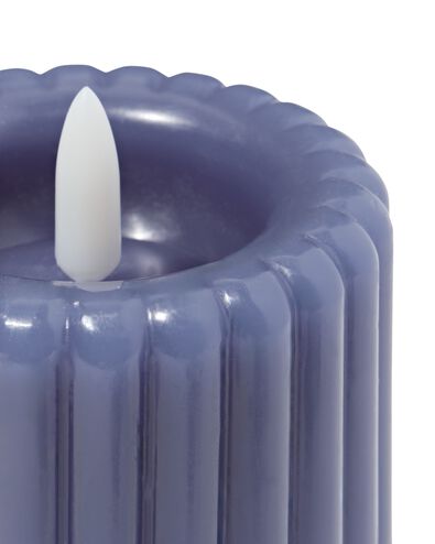 bougie led ⌀7,5x10cm bleue nervur&eacute;e - 13550129 - HEMA