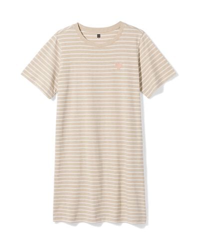 chemise de nuit femme jersey rayures naturel naturel - 23401185NATURAL - HEMA