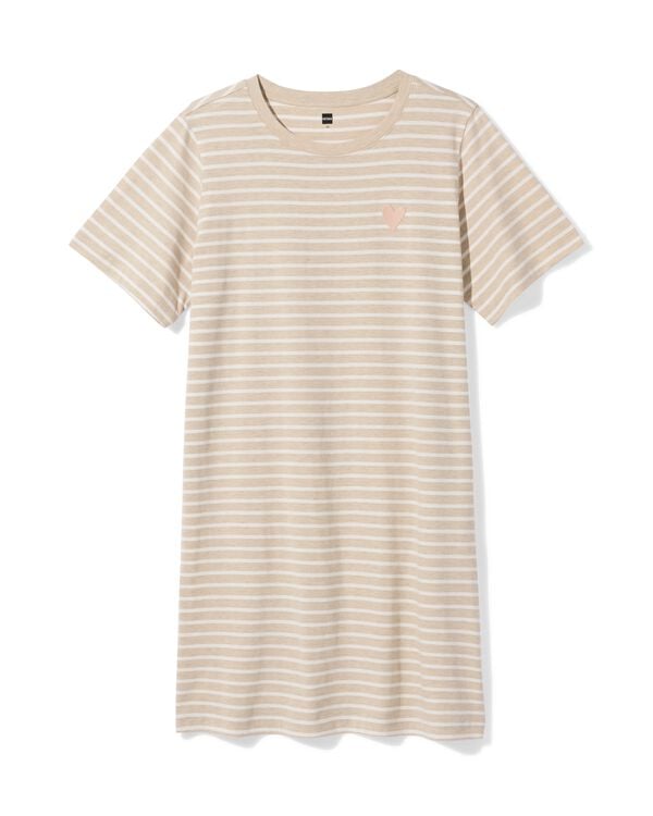 chemise de nuit femme jersey rayures naturel naturel - 23401185NATURAL - HEMA