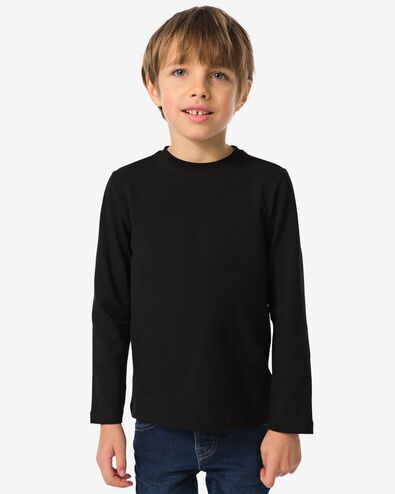 t-shirt enfant - coton bio noir 158/164 - 30729366 - HEMA