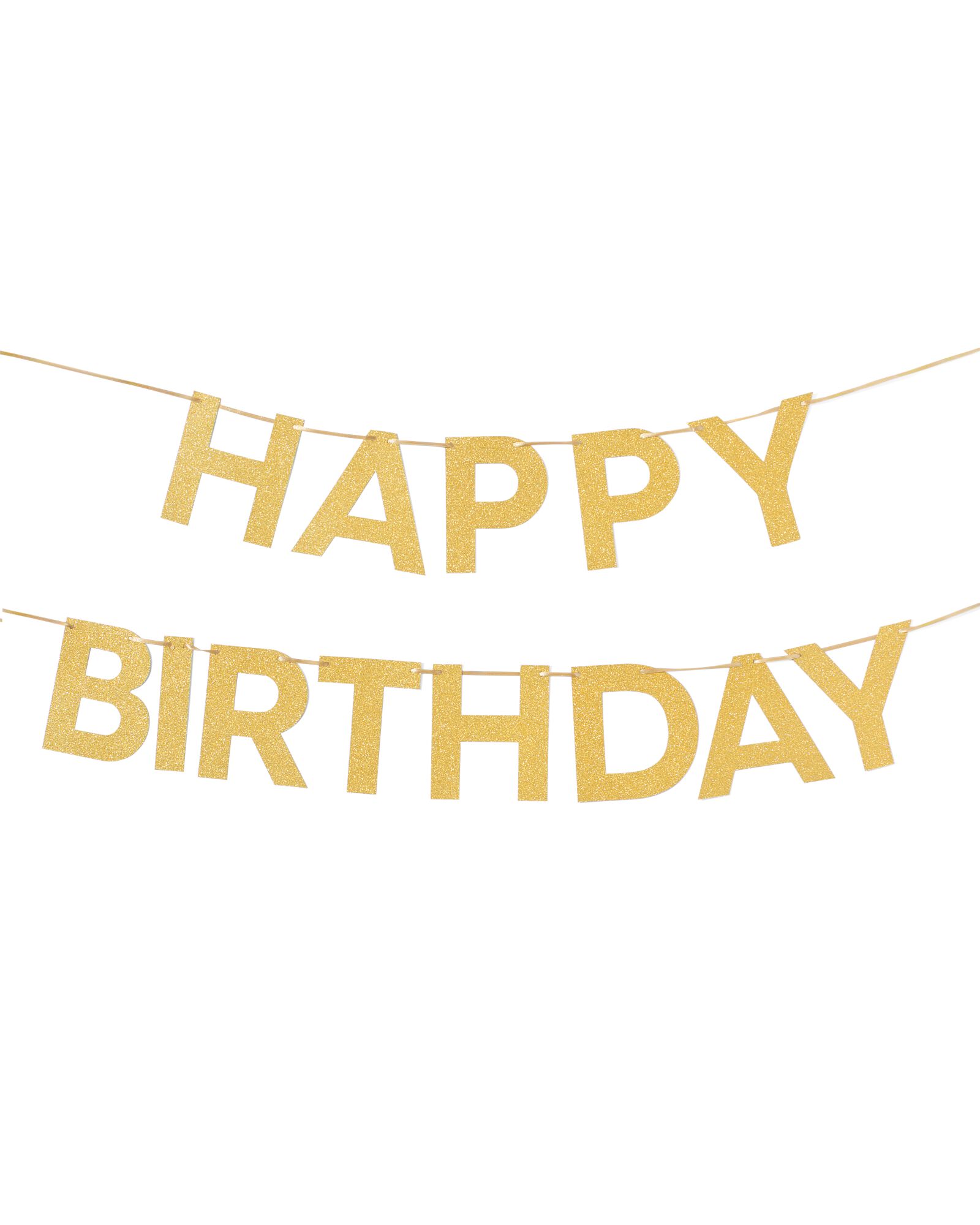 guirlande happy birthday dor&eacute;e  - 14240104 - HEMA