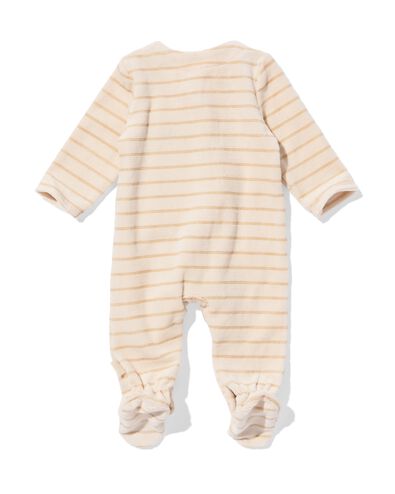 newborn boxpakje velours rib strepen zand zand - 33447520SAND - HEMA