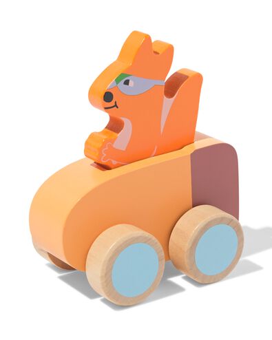voiture avec &eacute;cureuil superh&eacute;ros 10x12x6,5cm bois - 15100399 - HEMA