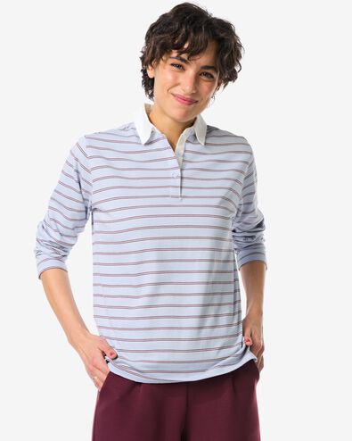 damesshirt Elif jersey strepen  blauw blauw - 36206880BLUE - HEMA