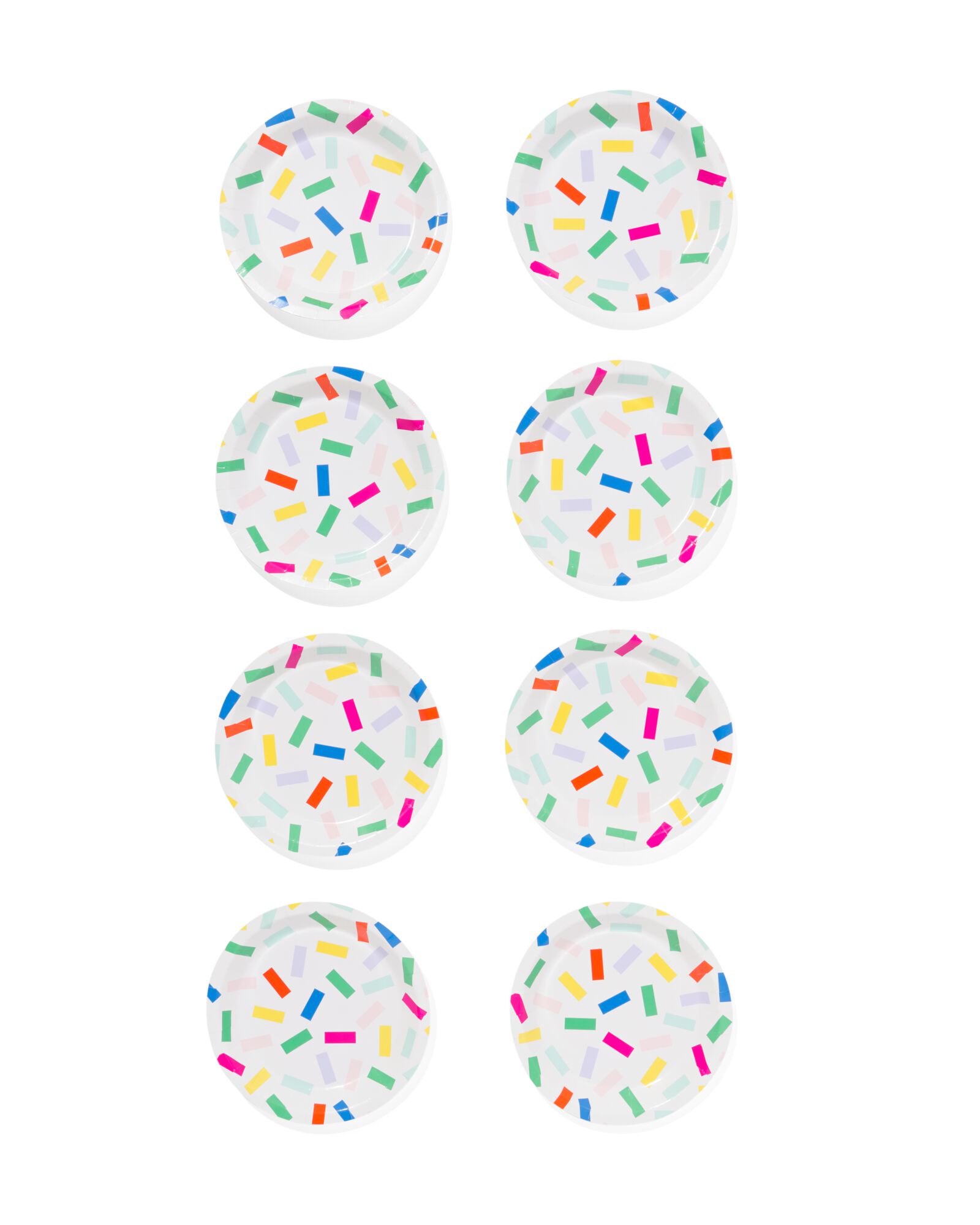 assiette &agrave; g&acirc;teau confetti lot de 8 - 14250073 - HEMA