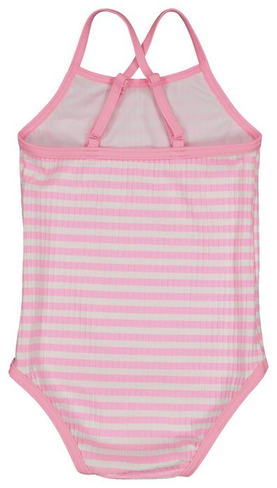 maillot de bain bébé côtelé rayures rose fluorescent - 1000023095 - HEMA