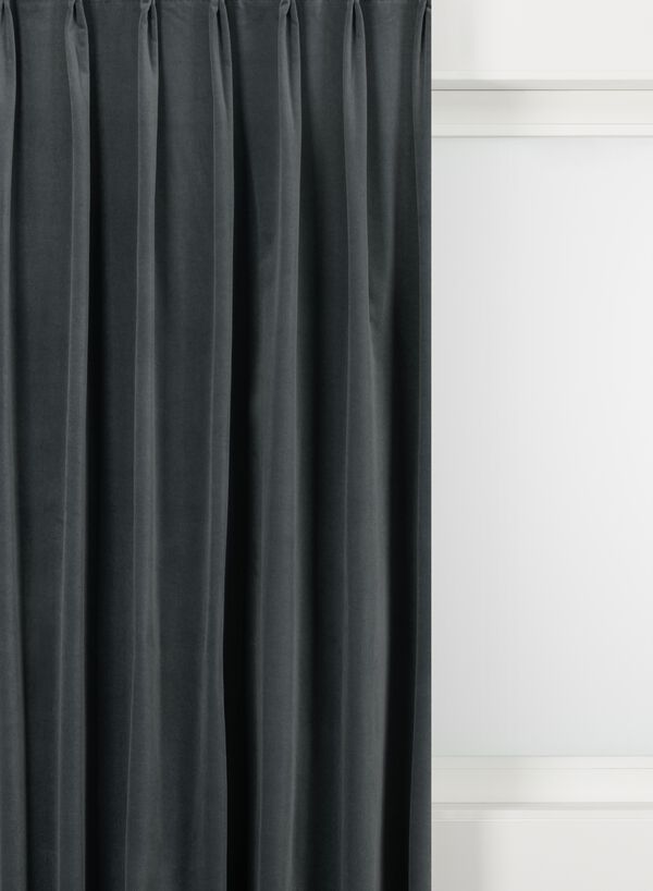 tissu pour rideaux velours gris foncé gris foncé - 1000016076 - HEMA