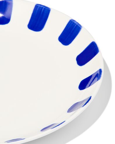 gebaksbordje &Oslash;17cm Tafelgenoten new bone wit met blauw - 9650008 - HEMA
