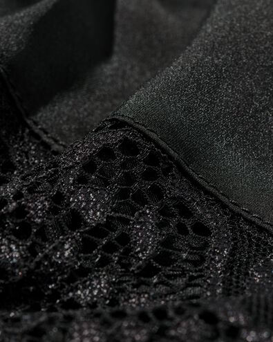 Damenpyjama aus Satin mit Spitze schwarz XL - 23404644 - HEMA