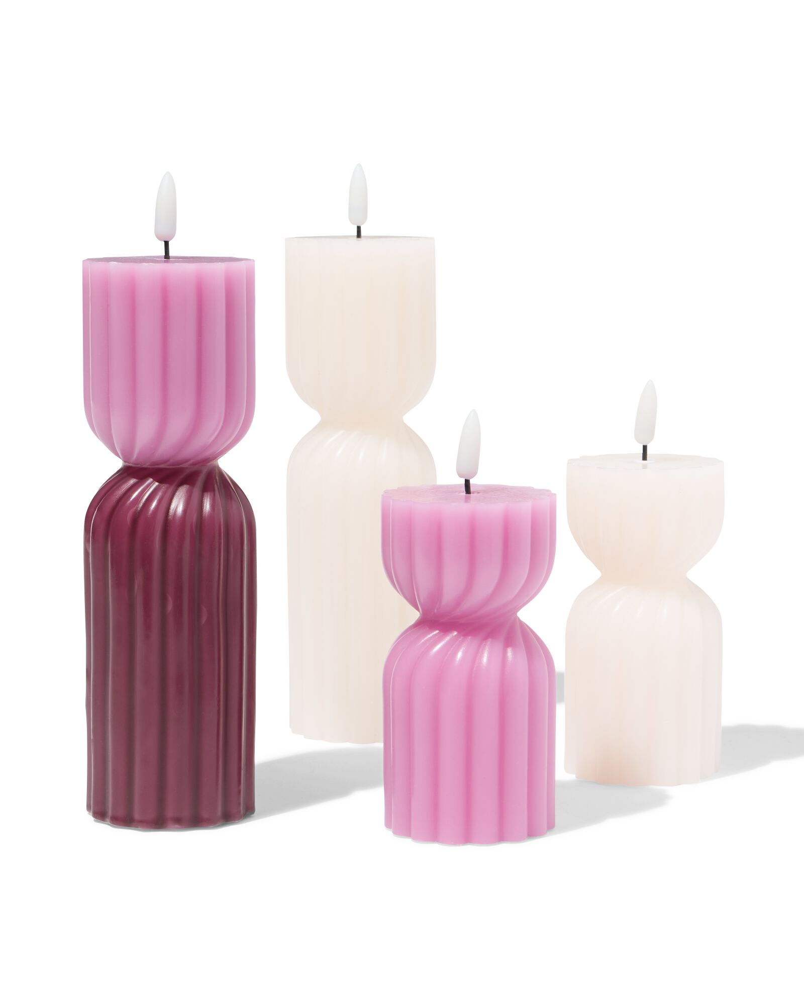 LED-Formkerze, ⌀ 6,2 x 23 cm, Diabolo, Rosa - 13550134 - HEMA