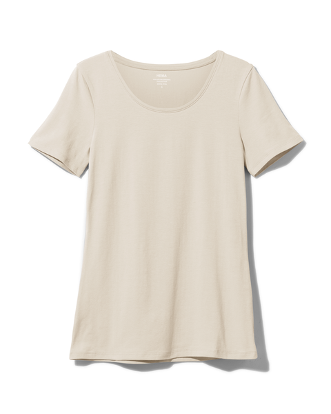 t-shirt basique femme beige beige - 1000029915 - HEMA