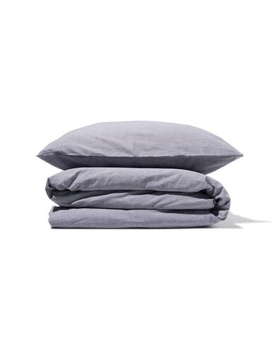 dekbedovertrek chambray 140x200/220 lichtgrijs - 5790227 - HEMA