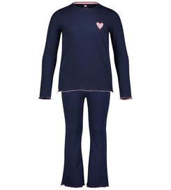 Kinder-Pyjama-Schlaghose, gerippt dunkelblau dunkelblau - 1000024670 - HEMA
