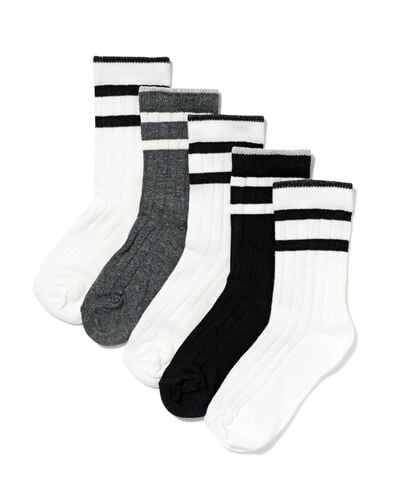 Kinders&ouml;ckchen, gestreift &ndash; 5 Paar wei&szlig; wei&szlig; - 4350270WHITE - HEMA