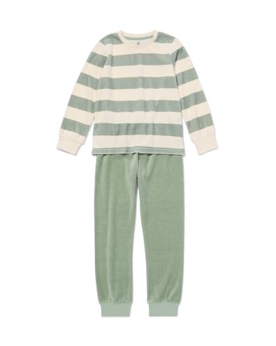Pyjama ray&eacute; en velours pour enfants vert - 23001350GREEN - HEMA
