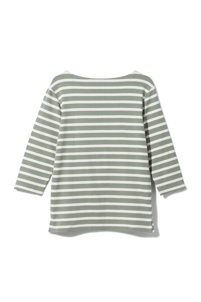 t-shirt femme Cara avec col bateau vert vert - 1000029918 - HEMA
