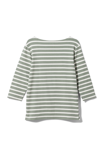 dames t-shirt Cara met boothals groen groen - 1000029918 - HEMA