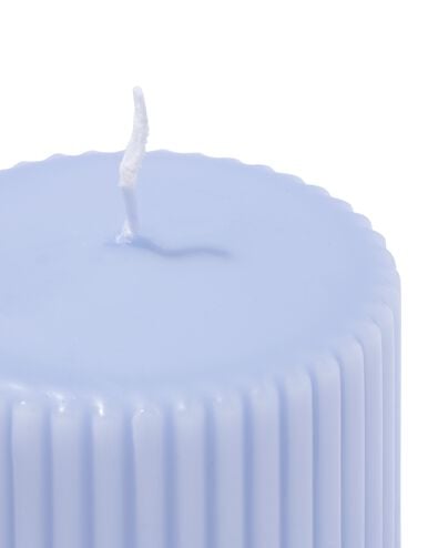 bougie cylindrique ⌀10x10cm nervur&eacute;e bleu clair - 13509064 - HEMA