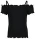 Kinder-T-Shirt, gerippt, U-Boot-Ausschnitt schwarz schwarz - 1000027645 - HEMA