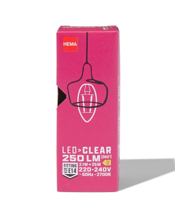 ampoule led bougie clear E14 2,1W 250lm - 20070061 - HEMA