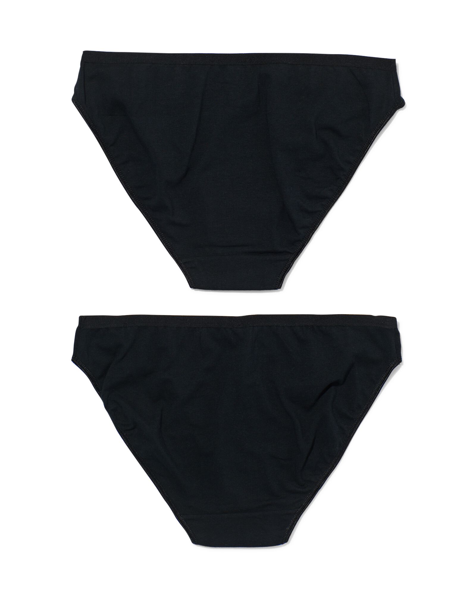 2 slips femme coton stretch noir noir - 1000030275 - HEMA