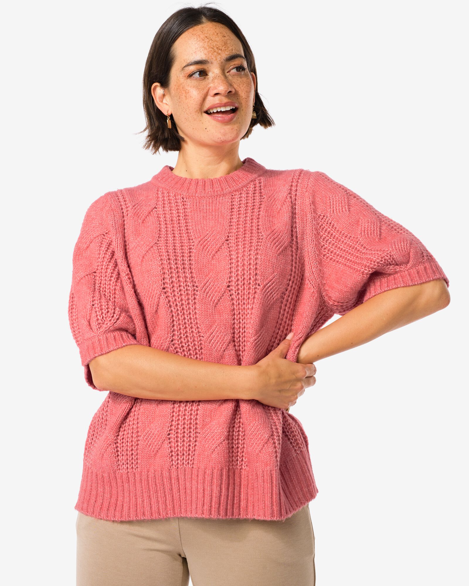 Damenoberteil Foxi gestrickt rosa - 36276460PINK - HEMA