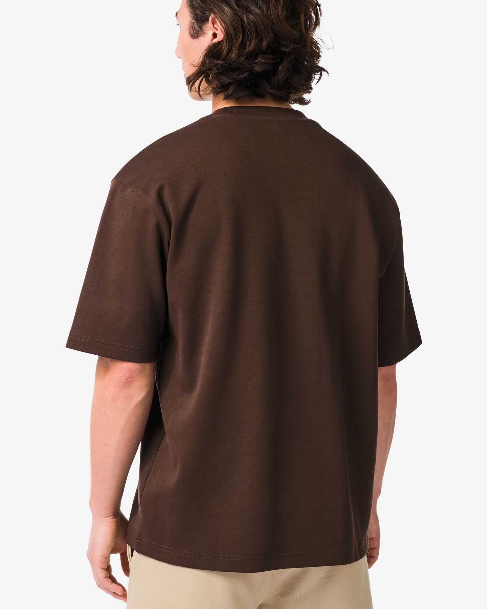 t-shirt homme Job coupe oversize marron fonc&eacute; marron fonc&eacute; - 2179030DARKBROWN - HEMA