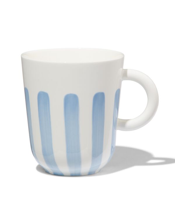 Becher, 490 ml, Kombigeschirr, New Bone China, weiß-blau - 9650023 - HEMA