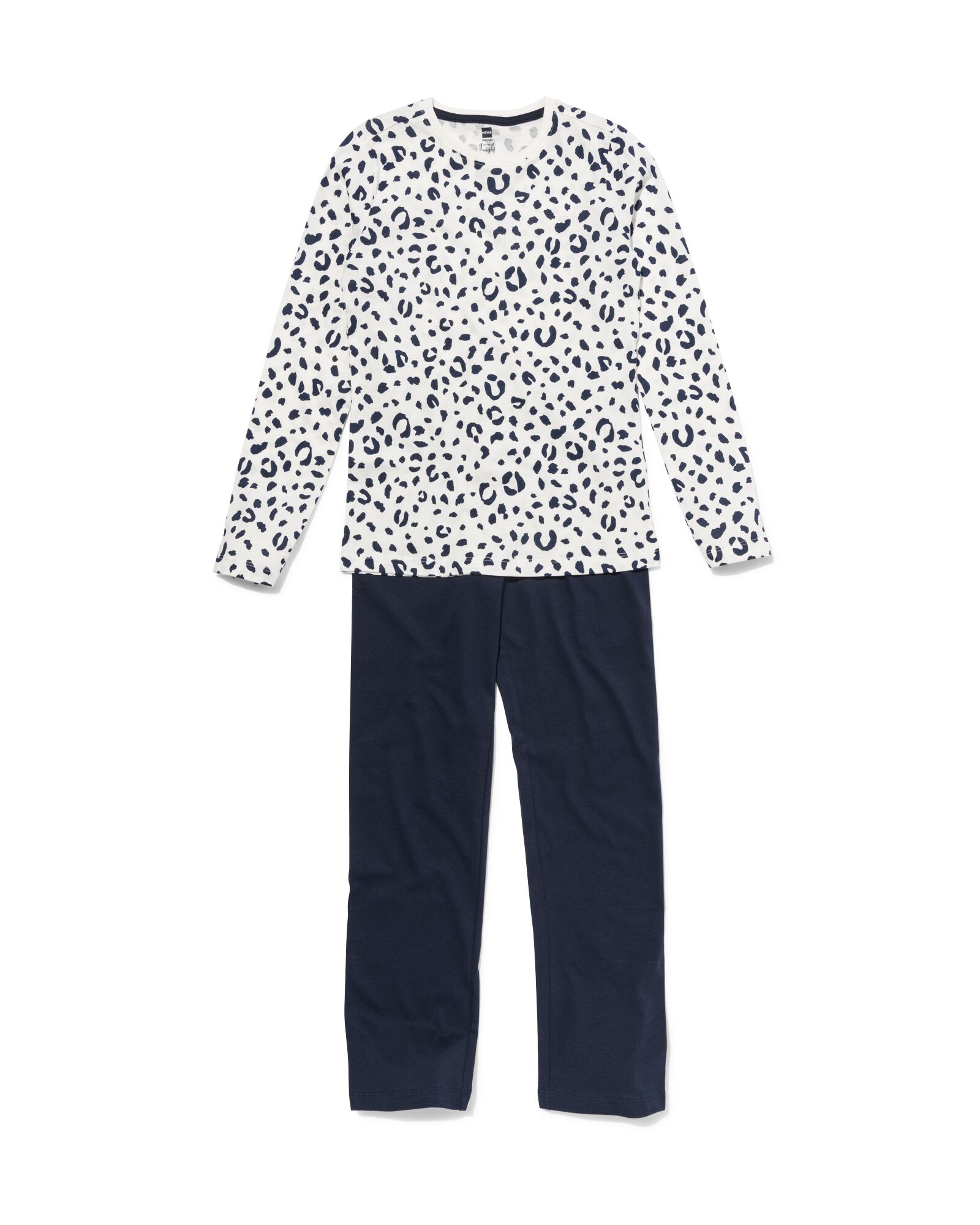 pyjama enfant coton animal bleu fonc&eacute; - 1000026562 - HEMA