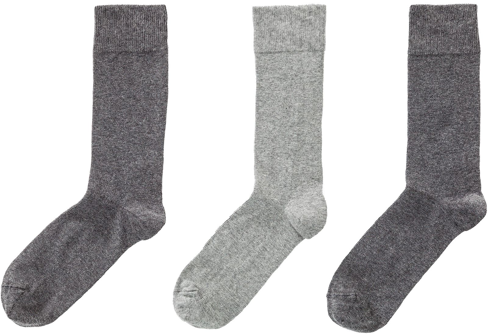 herensokken biologisch katoen - 3 paar donkergrijs - 1000001341 - HEMA